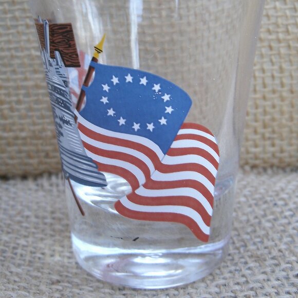 Vintage Valley Forge PA Liberty Bell & Flags Shot Glass - Picture 10 of 13